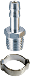 Переходник Fubag 1/4"M х ёлочка 6мм с обжимным кольцом 6x11мм