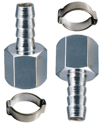 Переходник Fubag 1/4"M на елочку 8мм с обжимным кольцом 8x13мм, блистер 2шт